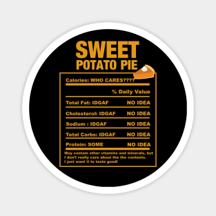 Sweet Potato Pie Nutrition Facts Black Thanksgiving Magnet